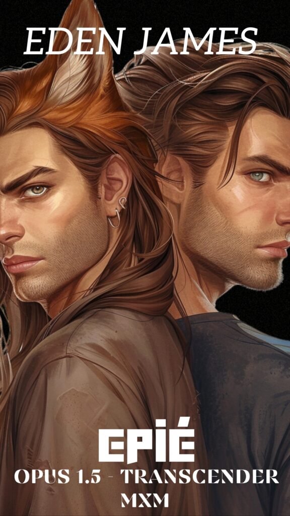 Couverture du roman Épié par Eden James. Une dark romance MM intense, dans l’univers de Transcender.