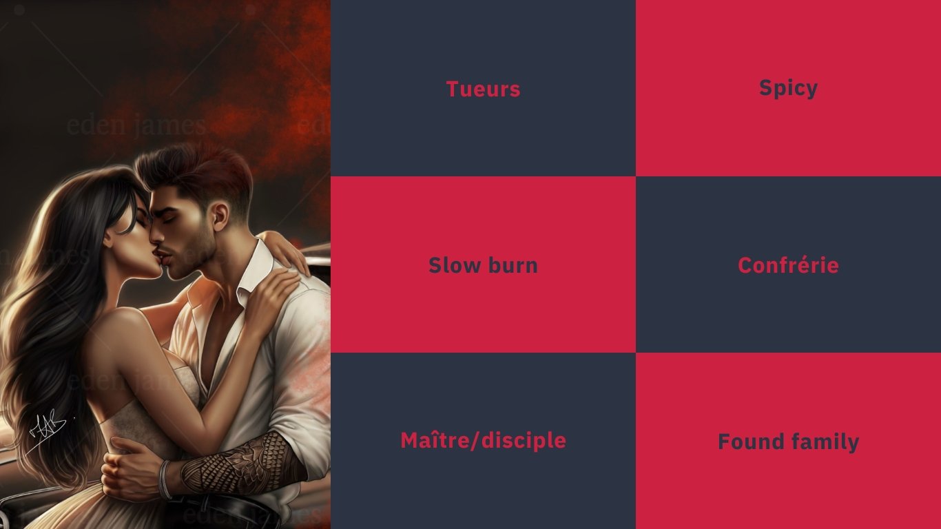 Les tropes principaux du roman Kiss of the Death d’Eden James — tension, passion et amour dangereux.