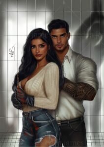 Aleksi et Ineri dans une salle de torture immaculée, lieu symbolique de leur transformation et de leur lien fatal dans Kiss of the Death d’Eden James.